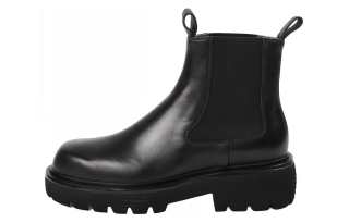 CROQUIS Cow Leather Short Chelsea Boots Men's Black
