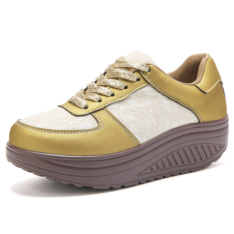 Reivantix Reivanti Microfiber Leather Low top Casual Shoes Women's Gold