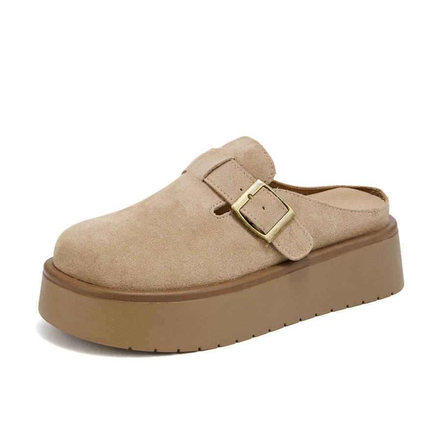 La Chapelle Genuine Leather Slide Sandals In The Style Of Japanese Sweetheart Slip on Birkenstock Shoes Cow Leather