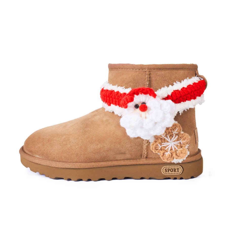 UGG Aesthetic Flower Language Amber Sheepskin Thermal Abrasion Resistant Thermal Abrasion Resistant Short Snow Boots