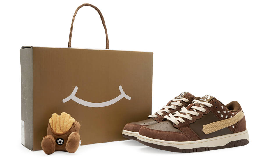 Vandy The Pink Choco Churro Burger Shoes Leather Stylish Skateboarding Shoes Unisex Brown