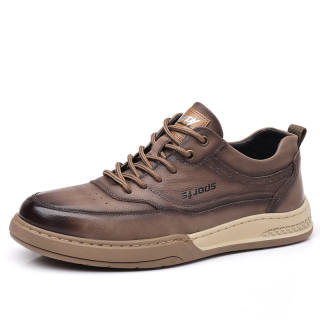 BANGQIAO Men's Casual Shoes Men's Low Top Yellow Brown