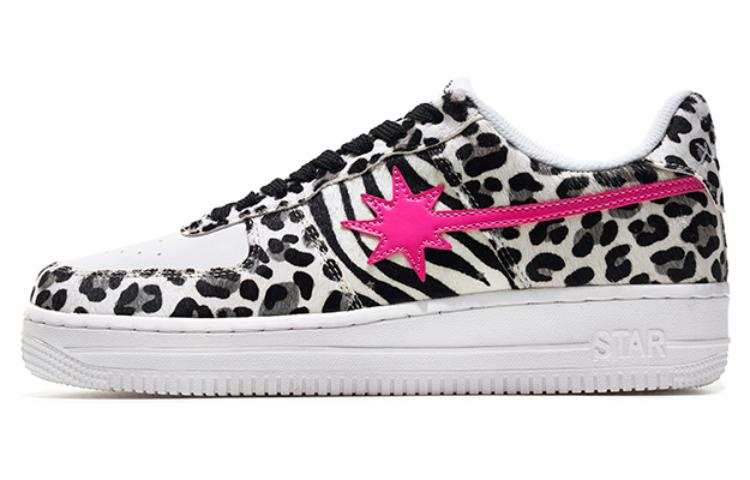 Starwalk Soldier Low top Skateboard Shoes Unisex Pink Star Leopard Print