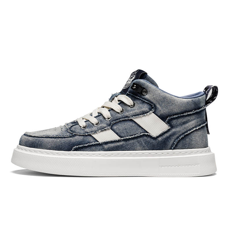 HUABANGONGYUAN Denim Mid top Skateboard Shoes Men's