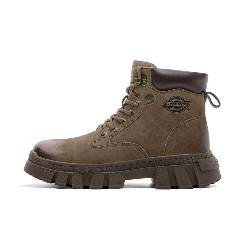 Dickies Dickies Top Grain Pig Leather Combat Boots Men's Maillard Style Brown