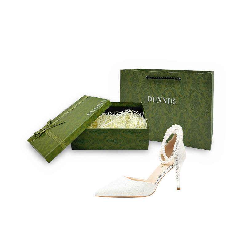 DUNNU Slim Heel High Heels Women's White