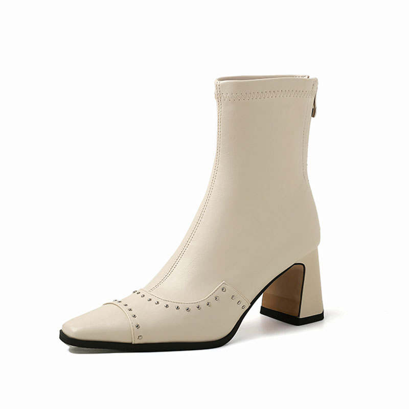Echo&yolo Ankle Boots Women's Ecru/Brown/Black