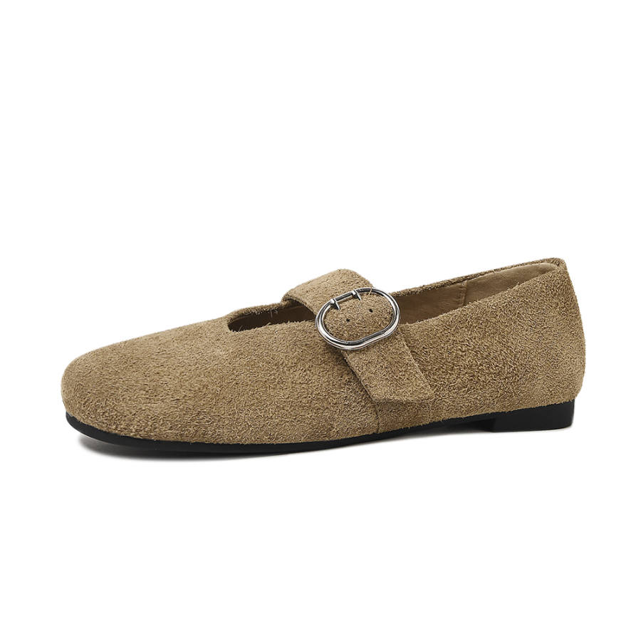 CAMEIDO Cow Suede Mary Jane Shoes Women's