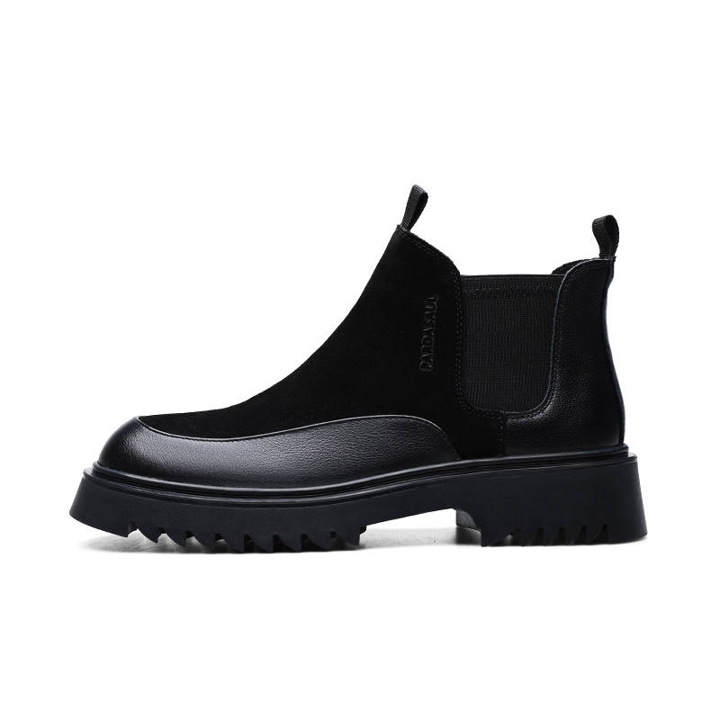 PARDASAUL PARDASAUL Cow Split Leather Short Chelsea Boots Men's Black