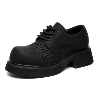 VSNXC Casual Leather Shoes Men's Low Top Black