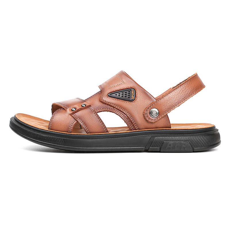 Mulinsen Top Grain Cow Leather Beach Sandals Men's