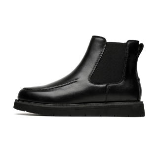 SHUILIXING Microfiber Leather Short Chelsea Boots Men's Black