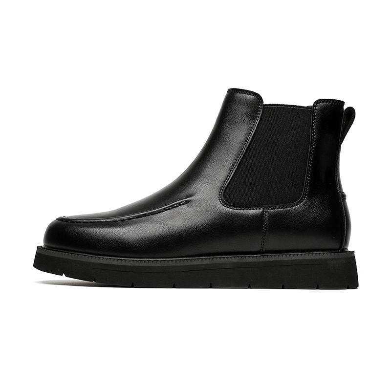 SHUILIXING Microfiber Leather Short Chelsea Boots Men's Black