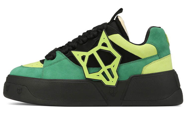 Naked Wolfe Kosa Lace Up Low top Stylish Skateboarding Shoes Men's Black Green