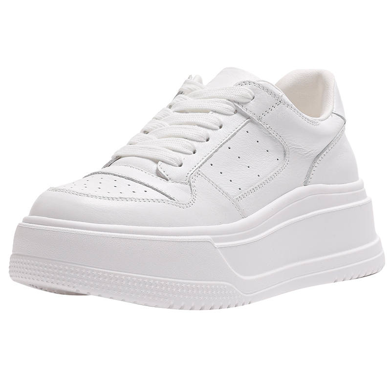 CHIYEANDE Top Grain Cow Leather Low top Casual Shoes Women's White