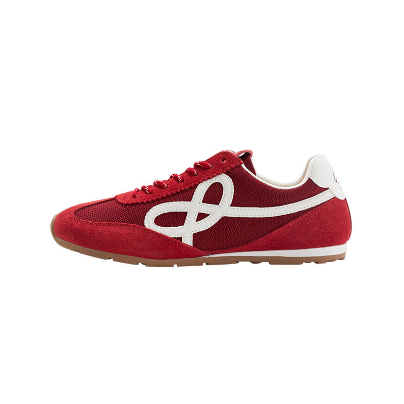 WE FLOWER Small Flower Shoes Lightweight Low top Casual Shoes Unisex Berry Red