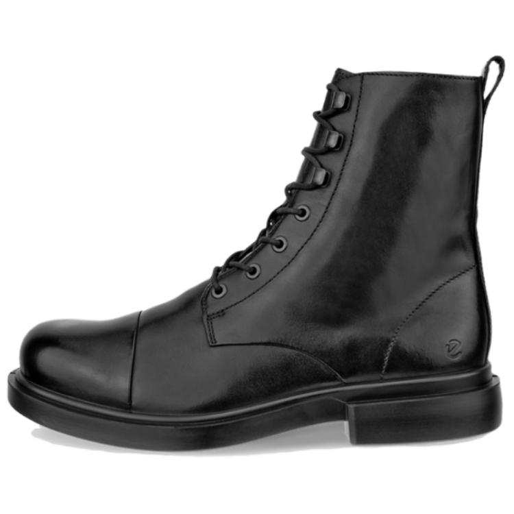 Ecco Ecco Metropole Seoul Leather Short Combat Boots Men's Black