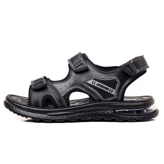 MODENGPAN Cow Leather Beach Sandals Men's Black