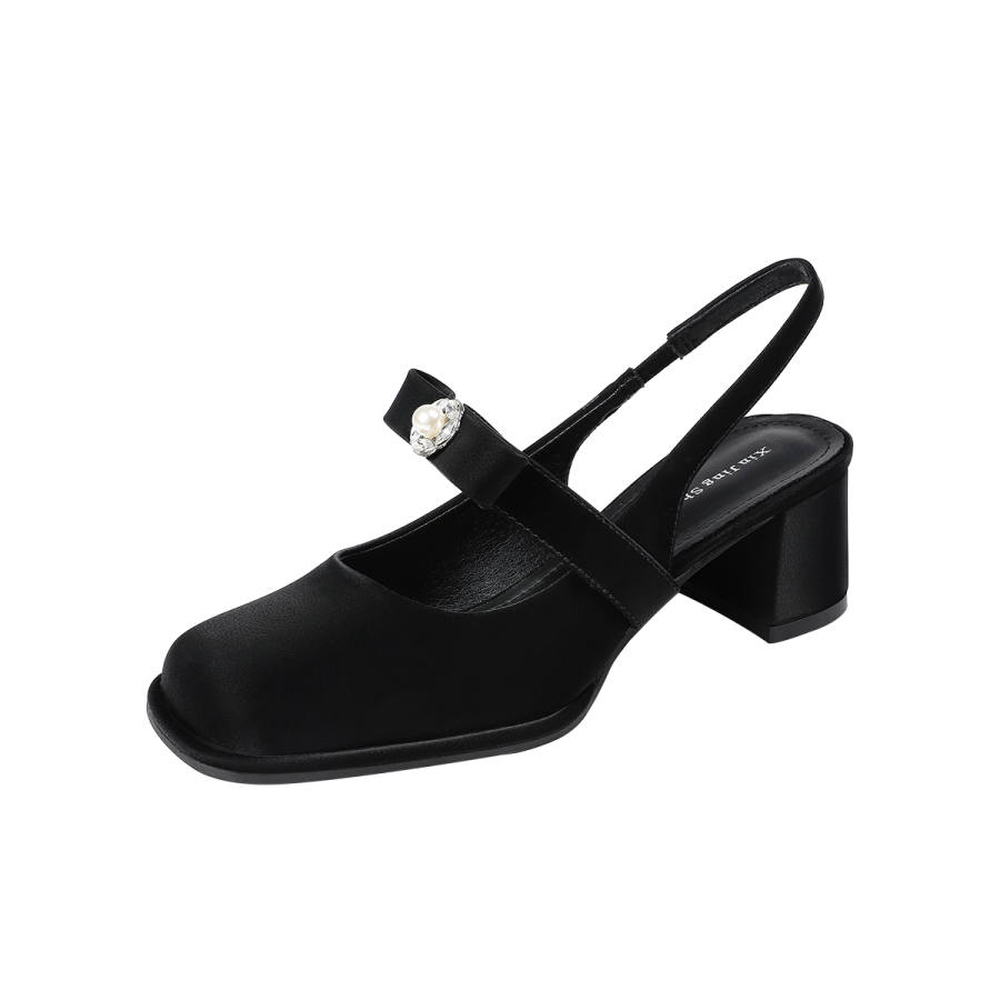 TATAYA Microfiber Leather Chunky Heel High Heels Women's
