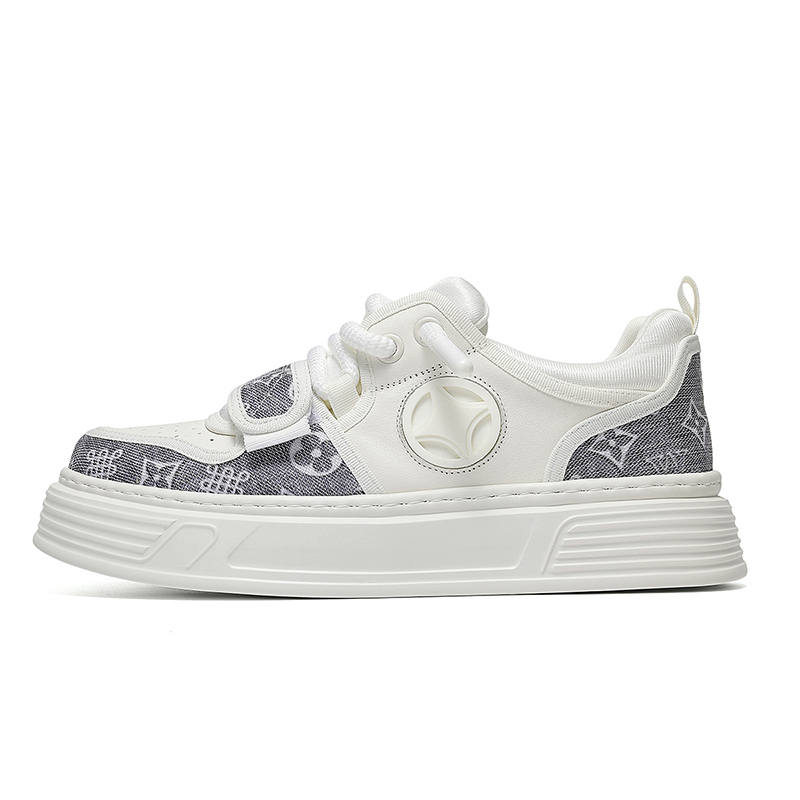 DUEPLAY Low top Skateboard Shoes Men's Gray White
