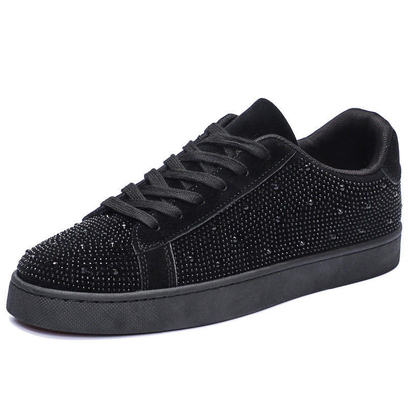 Kalinsd Microfiber Leather Low top Skateboard Shoes Men's Black