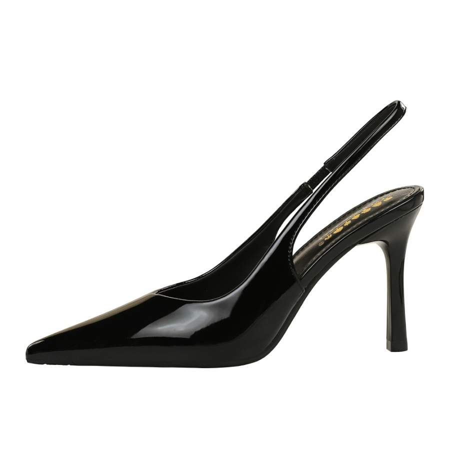 QITUMAUL Patent Leather Slim Heel High Heels Women's