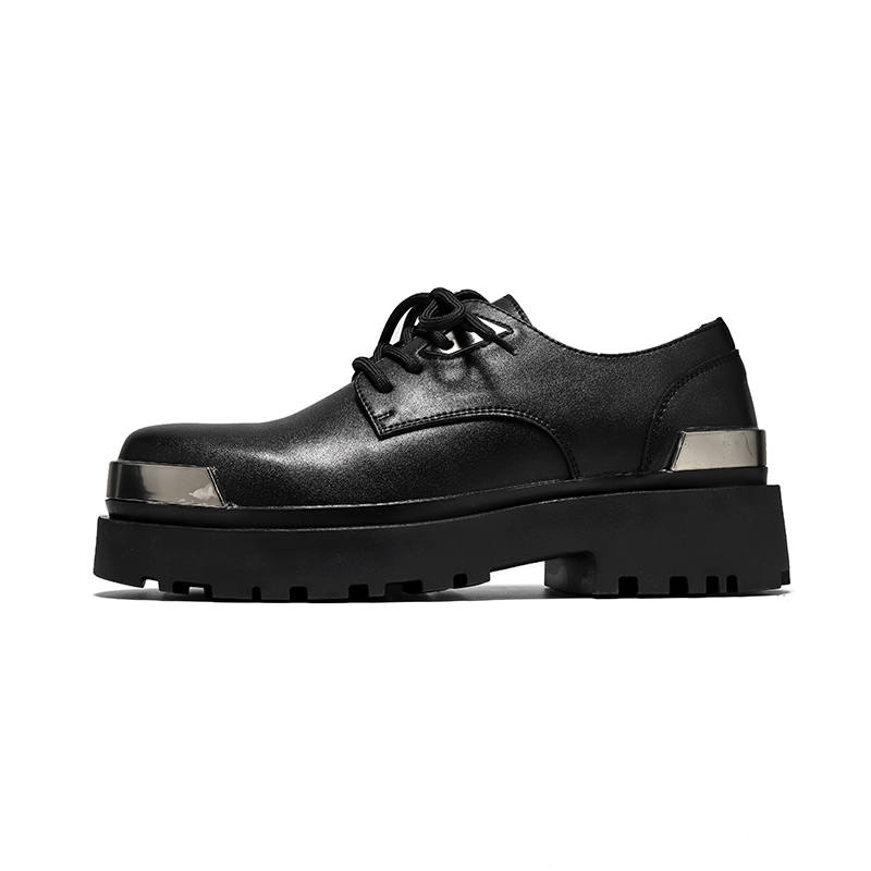 Xiwencha Leather Casual Shoes Men's Black