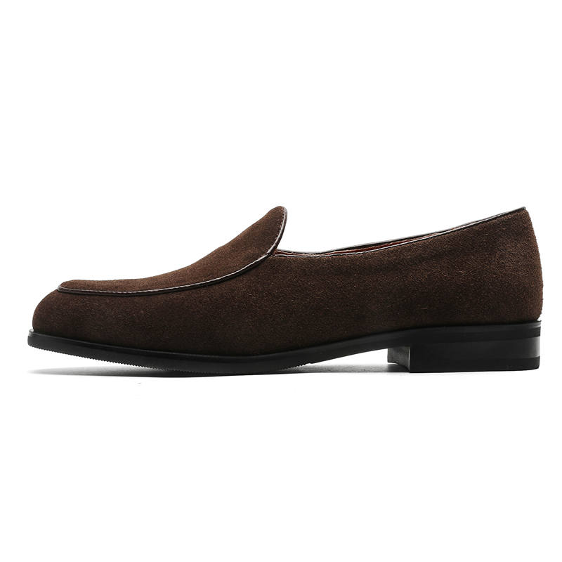WEISHIBANGWEI Cow Suede Loafers Men's Brown