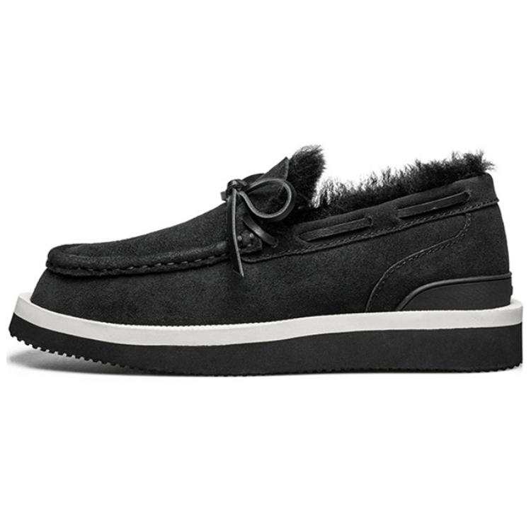 AU&MU Thermal Slip Resistant Thermal Slip Resistant Shearling, Casual Comfortable Bowknot Fleece Lined Thermal