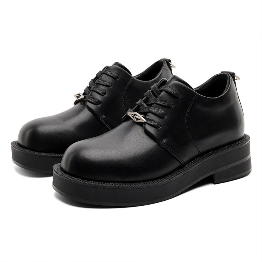 Lanza Casual Leather Shoes Men's Low Top Black