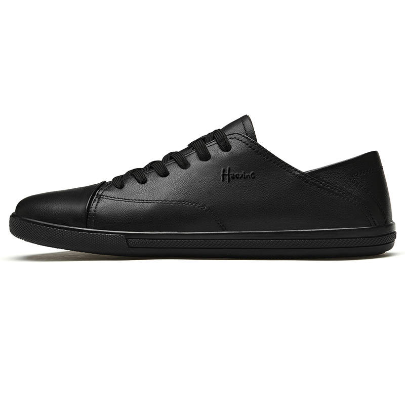 HAOXING HAOXING Cow Split Leather Casual Shoes Unisex Black