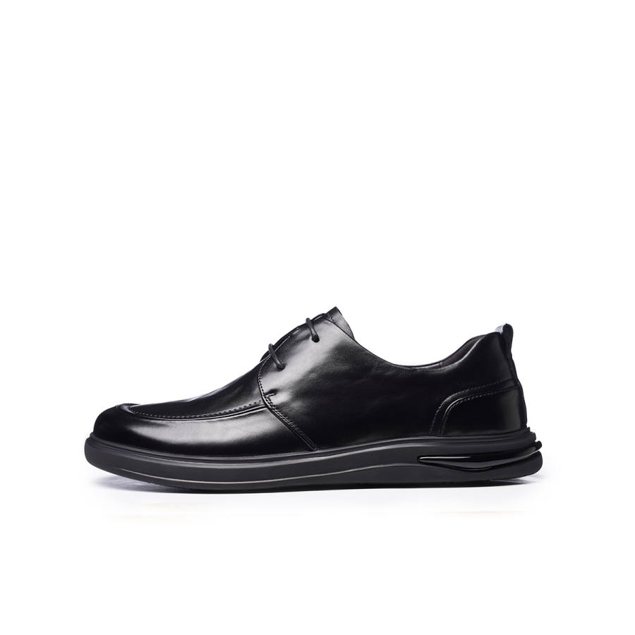 LAORENTOU Casual Leather Shoes Men's Low Top Black