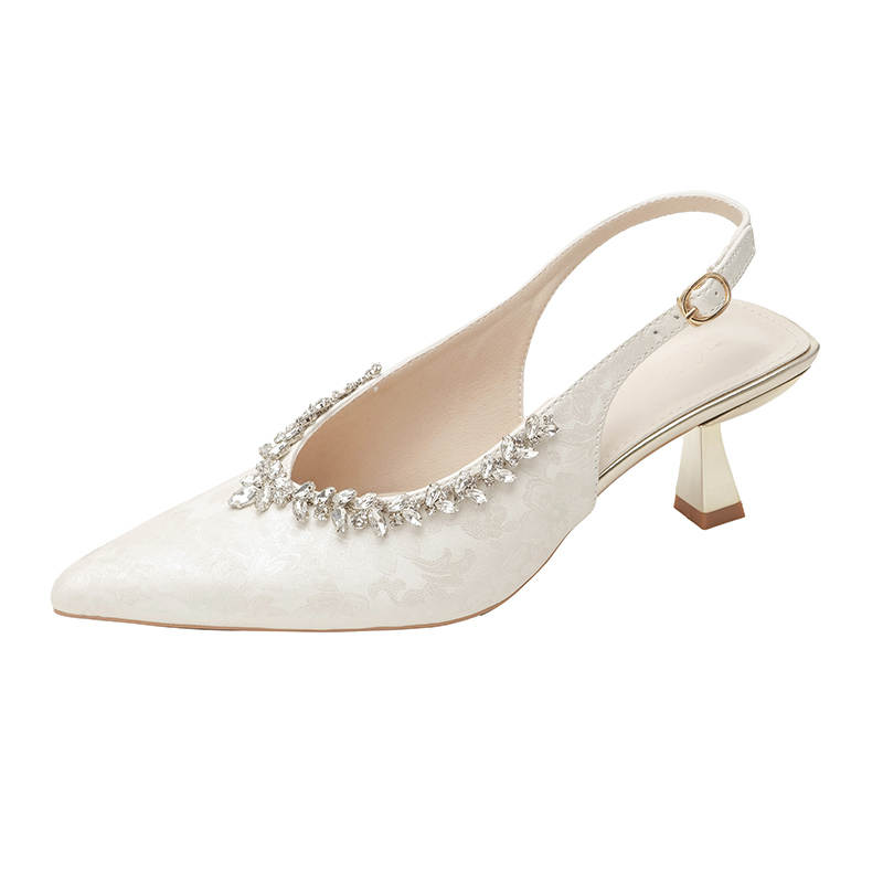 TATAYA Microfiber Leather Slim Heel High Heels Women's Ecru