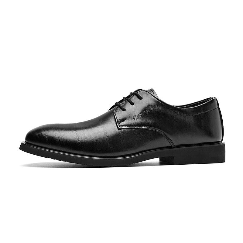 CARTELO Cow Split Leather Casual Shoes Men's Black