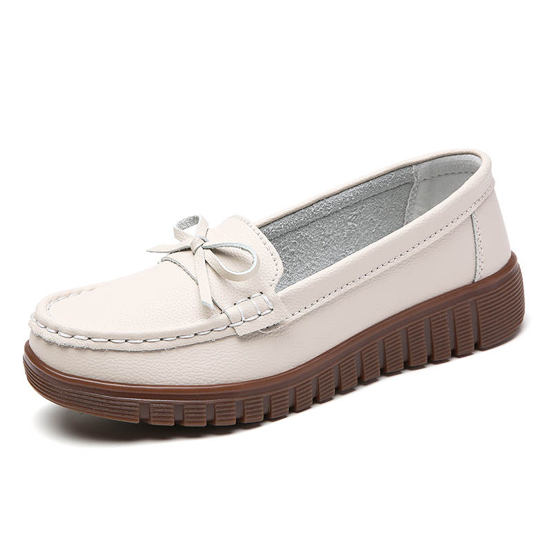 Reivantix Reivanti Leather Casual Shoes Women's Beige