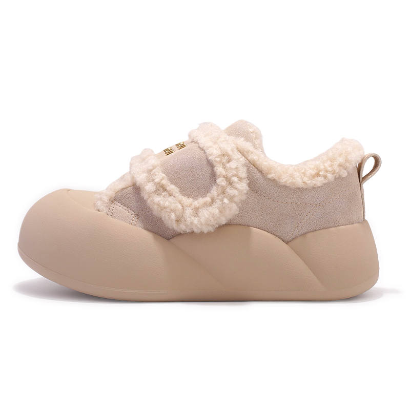 SNXR Fleece Lined, Vintage Puffy Shoes, Fashion Casual, Platform Slip Resistant Abrasion Resistant