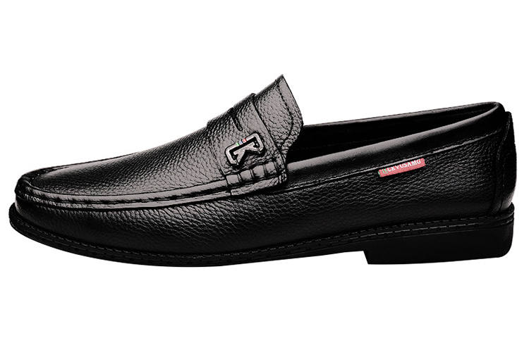 CKVUSAMG Top Grain Cow Leather Shoes Unisex Black
