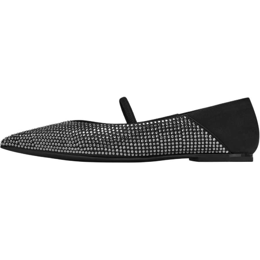 73Hours Lens Follow Fabric Mary Jane Shoes Women's Black
