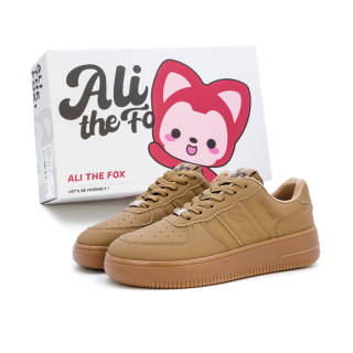 ALI THE FOX Vintage Korean Style Niche Versatile Puffy Shoes Microfiber Leather