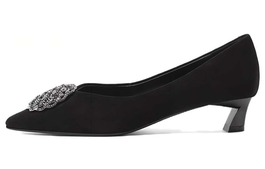 CAMEIDO Spool Heel High Heels 3.5cm Women's Black