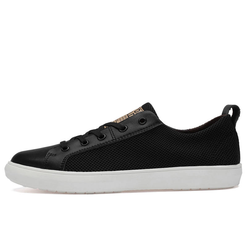 YINGLUNQISHI Top Grain Cow Leather Casual Shoes Men's Black