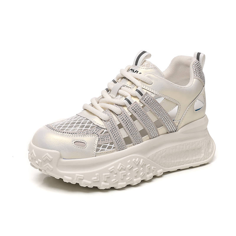 QITUMAUL Microfiber Leather Chunky Sneakers Women's