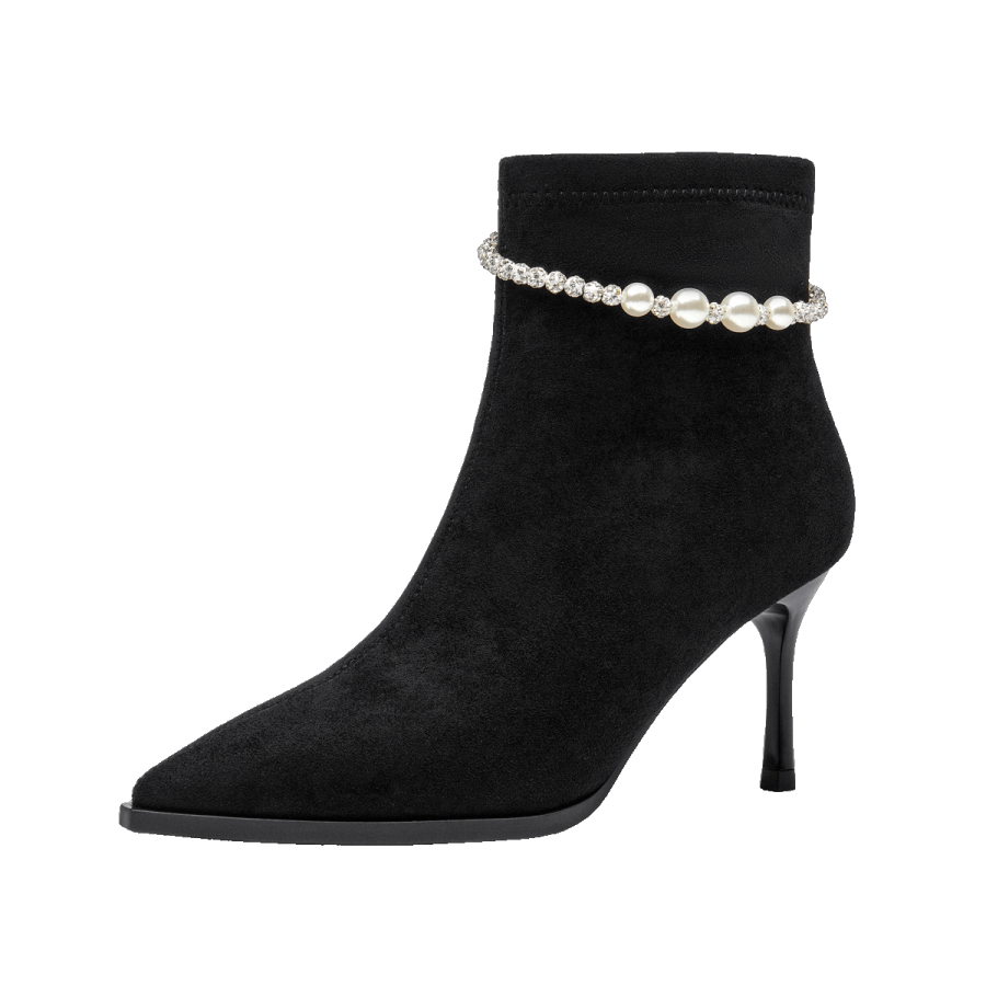 GUDIANFENGDU Fabric Ankle Boots 7cm Women's