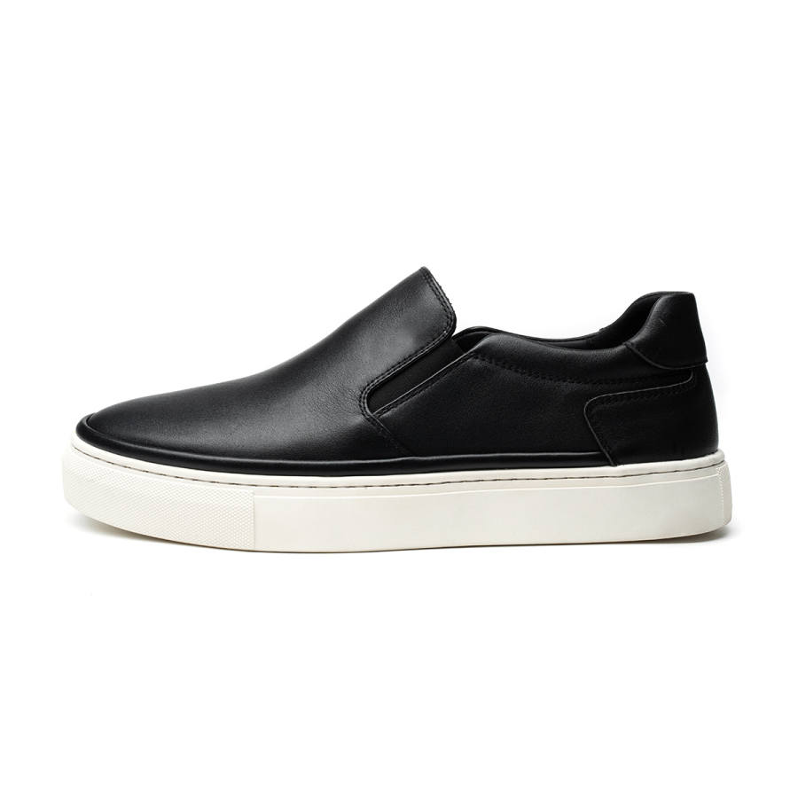 FED Top Grain Cow Leather Breathable Low top Skateboard Shoes Men's Black