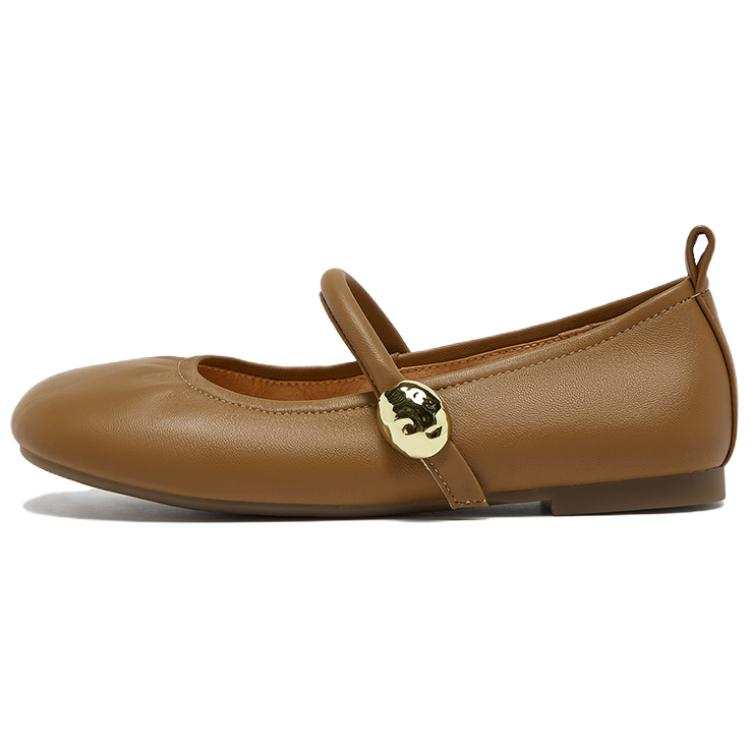 BASTO Sheepskin Flat Mary Jane Shoes Women's