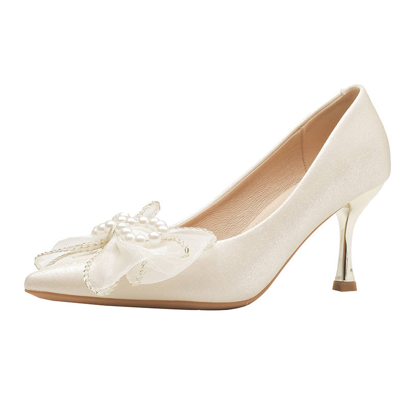 ZUOMILUO Slim Heel High Heels Women's Apricot