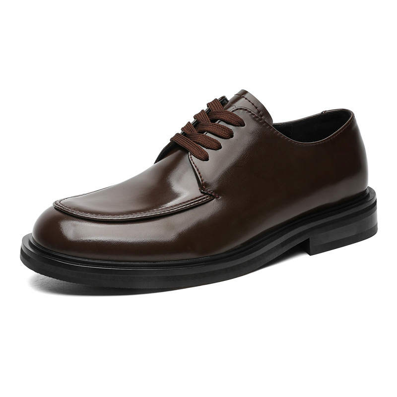 WEISHIBANGWEI Patent Leather Casual Leather Shoes Men's