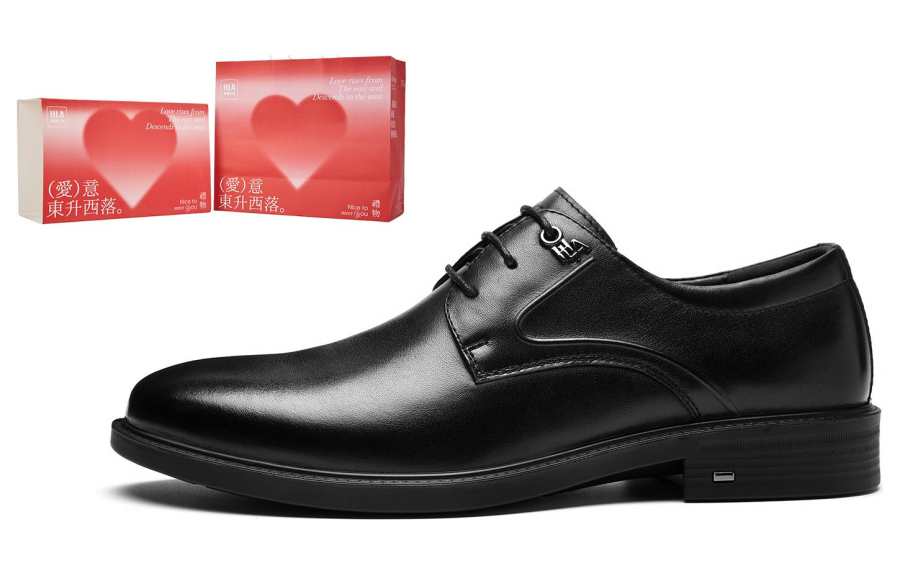 HLA Top Grain Cow Leather Dress Shoes Men's Black