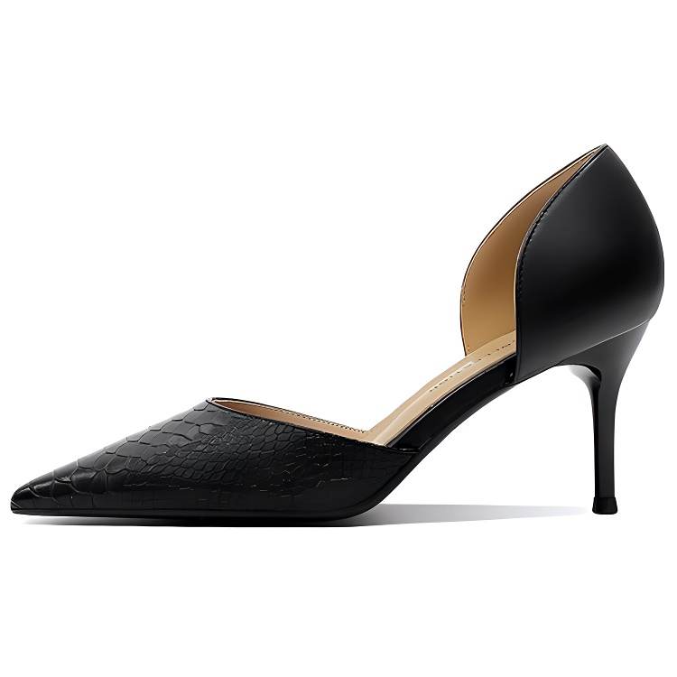 LANMOU Shinny Leather Slim Heel High Heels Women's