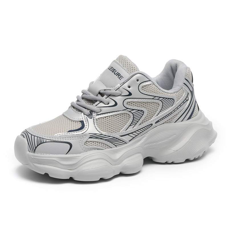 O.L Anti Slip Wear Resistant Breathable Height Increasing Low Top Chunky Sneakers Women's